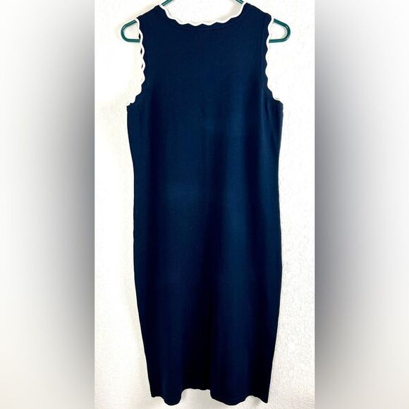 525 America Chic Navy Sleeveless Dress with White Trim - Picture 5 of 7